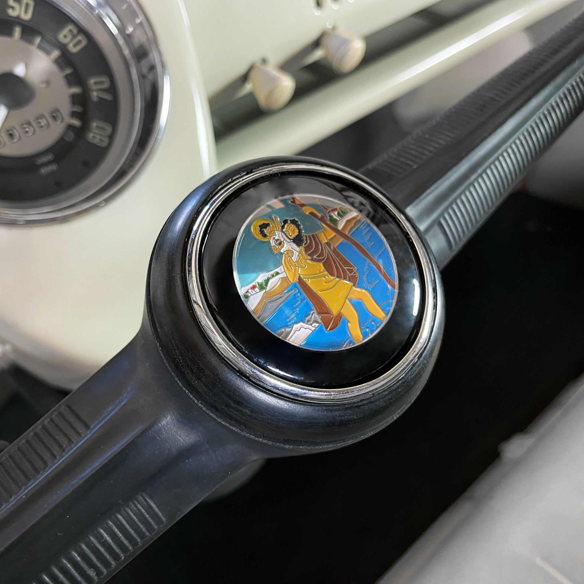 Steering Wheel St Christophorus Horn Button for VW 56-60 Beetle T1 55-67 Bus T2
