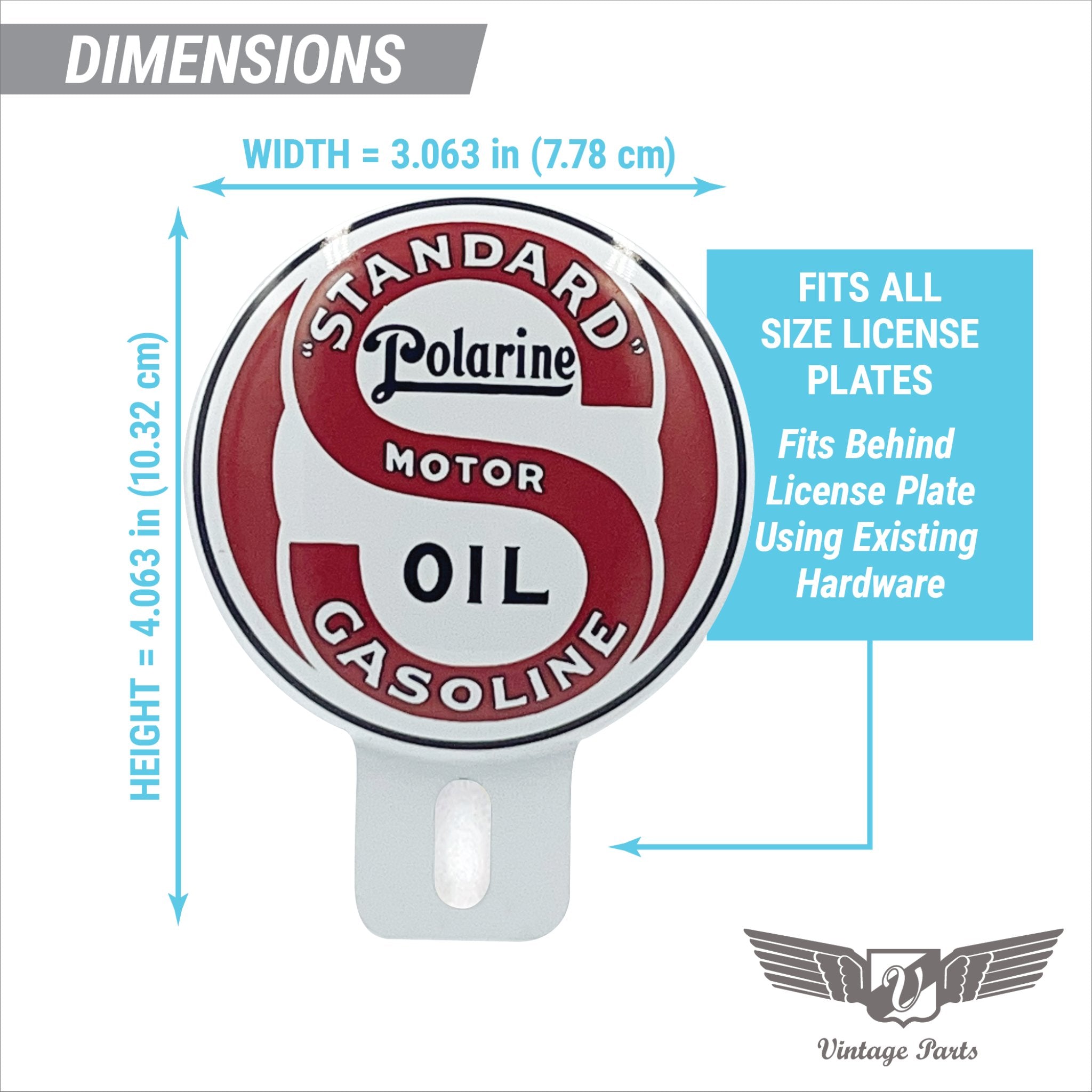 Vintage Style Standard Gasoline License Plate Topper for Car Truck & Motorcycle
