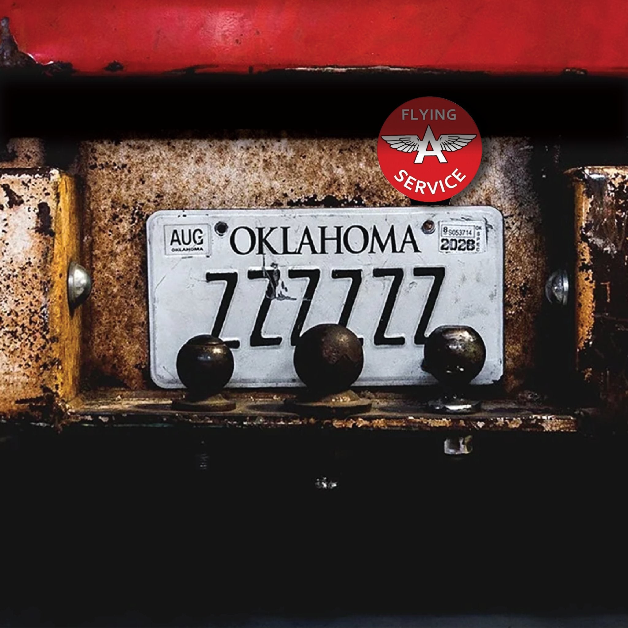 Flying A Service Gasoline License Plate Topper Vintage Style Car Truck Accessory