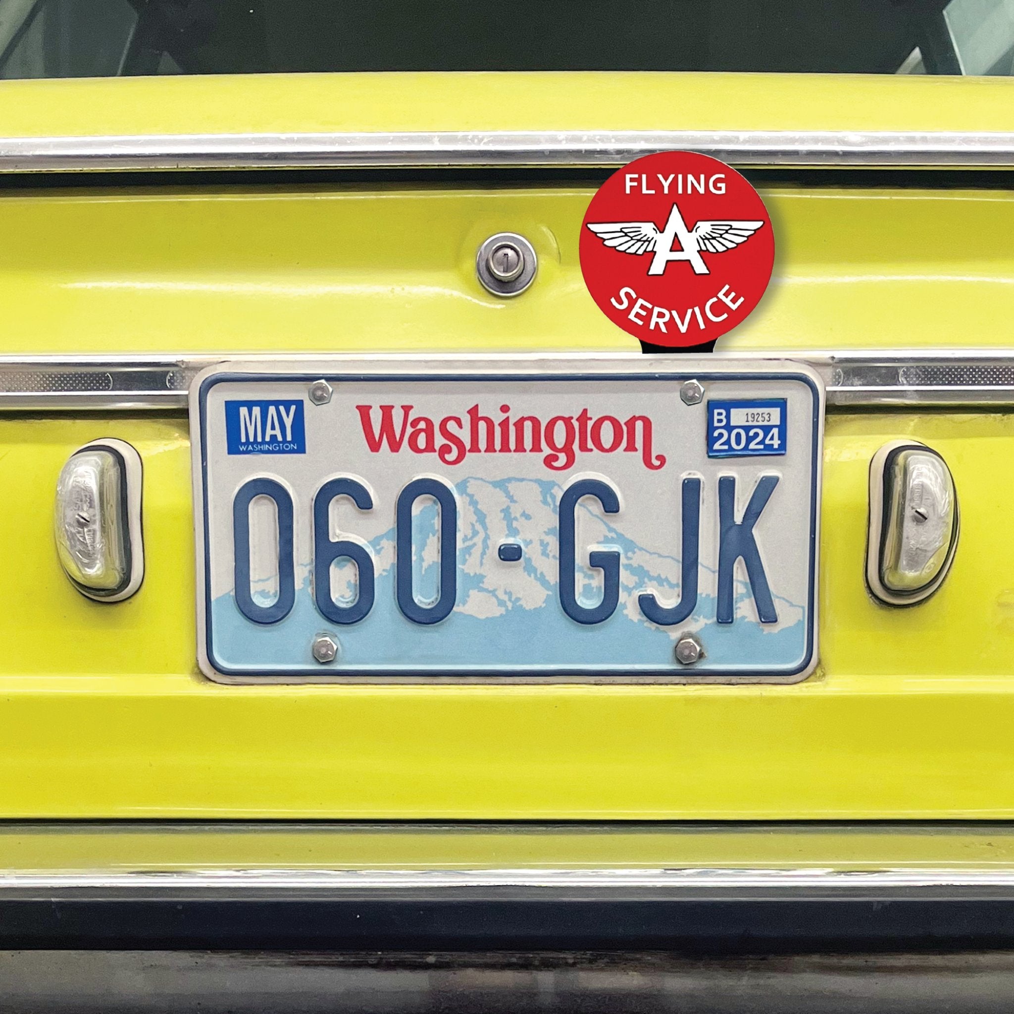 Flying A Service Gasoline License Plate Topper Vintage Style Car Truck Accessory