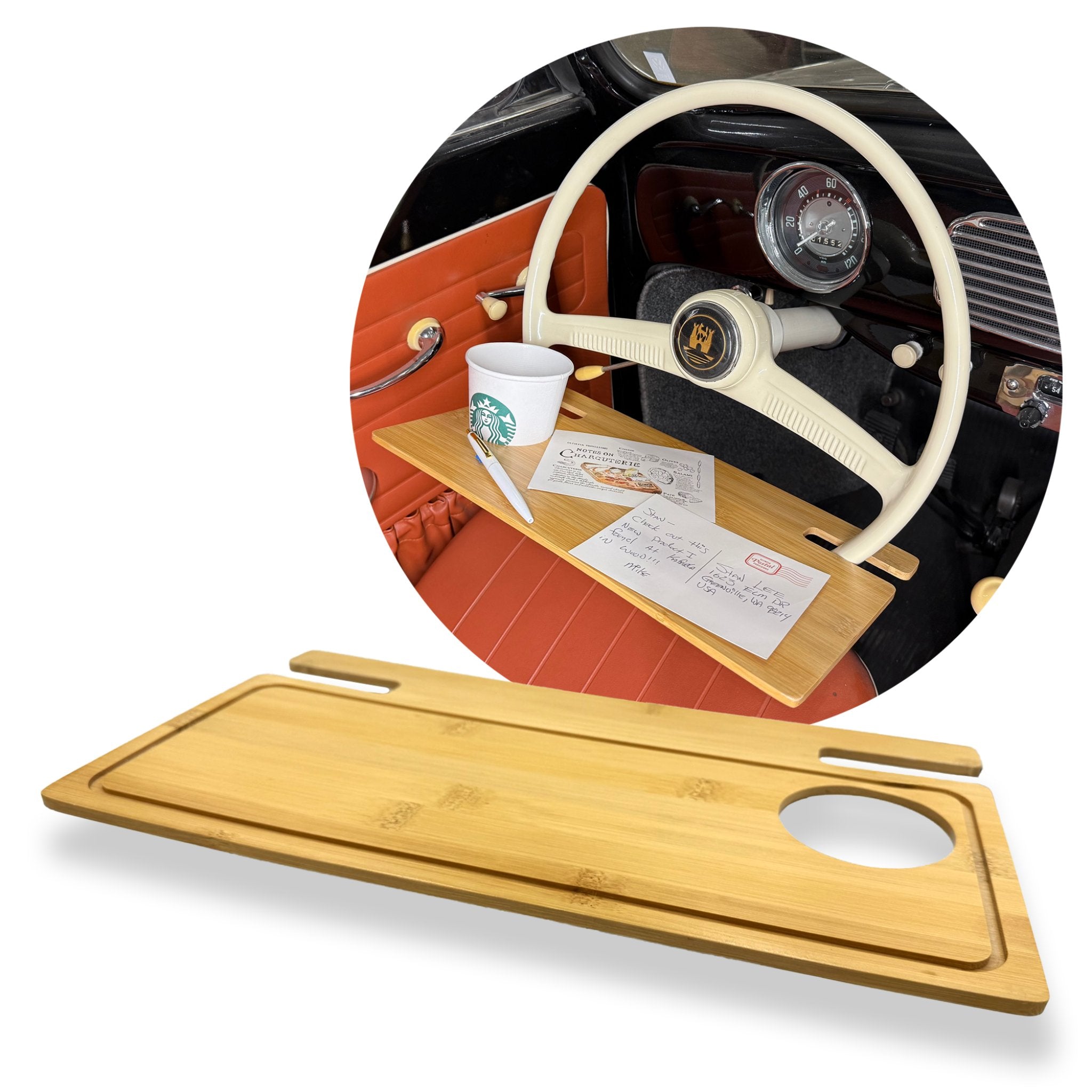 Steering Wheel Tray Table for VW Beetle Ghia Thing Type 3 Porsche 356 911 Petri