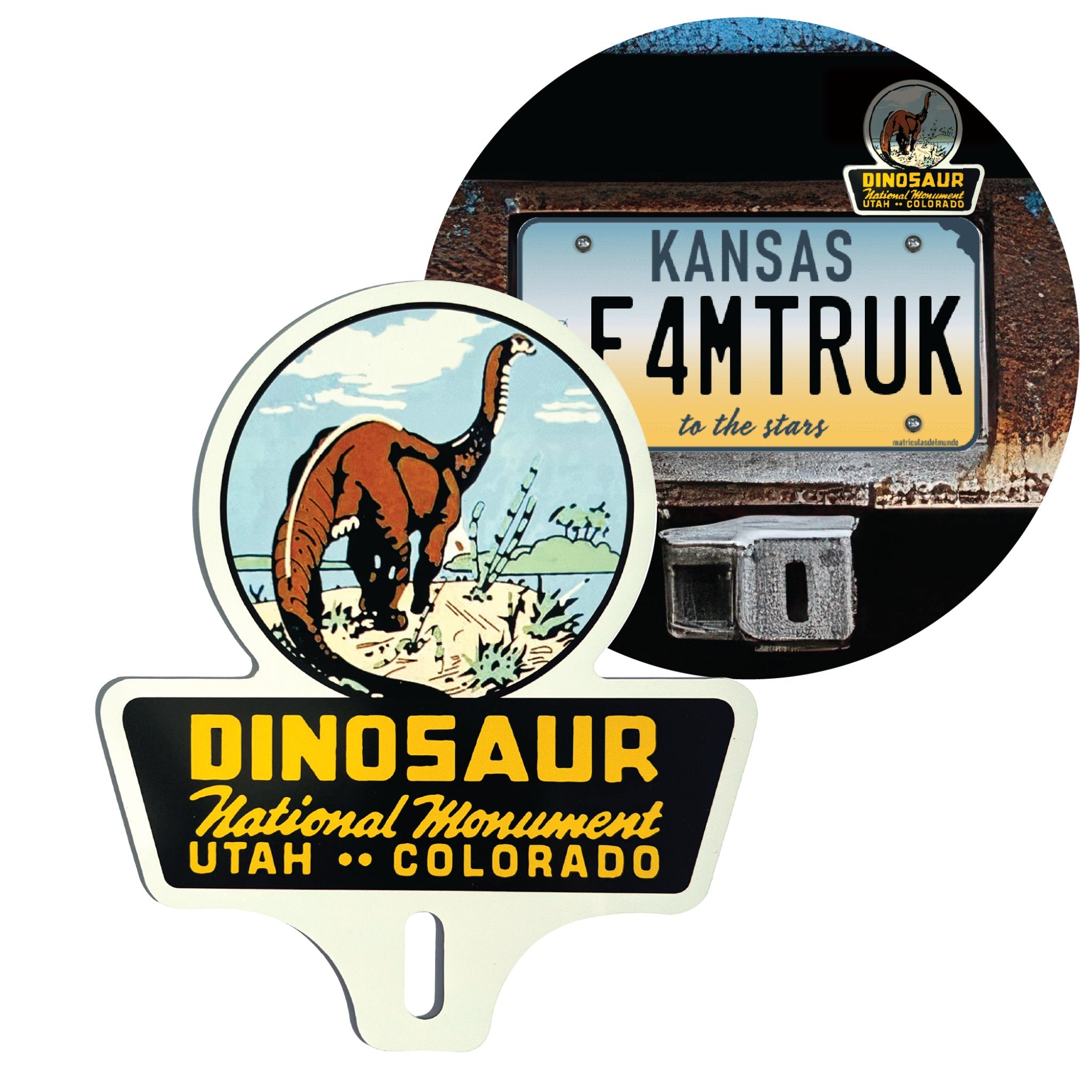 Dinosaur National Park License Plate Topper American Parks Retro Car Truck Cycle