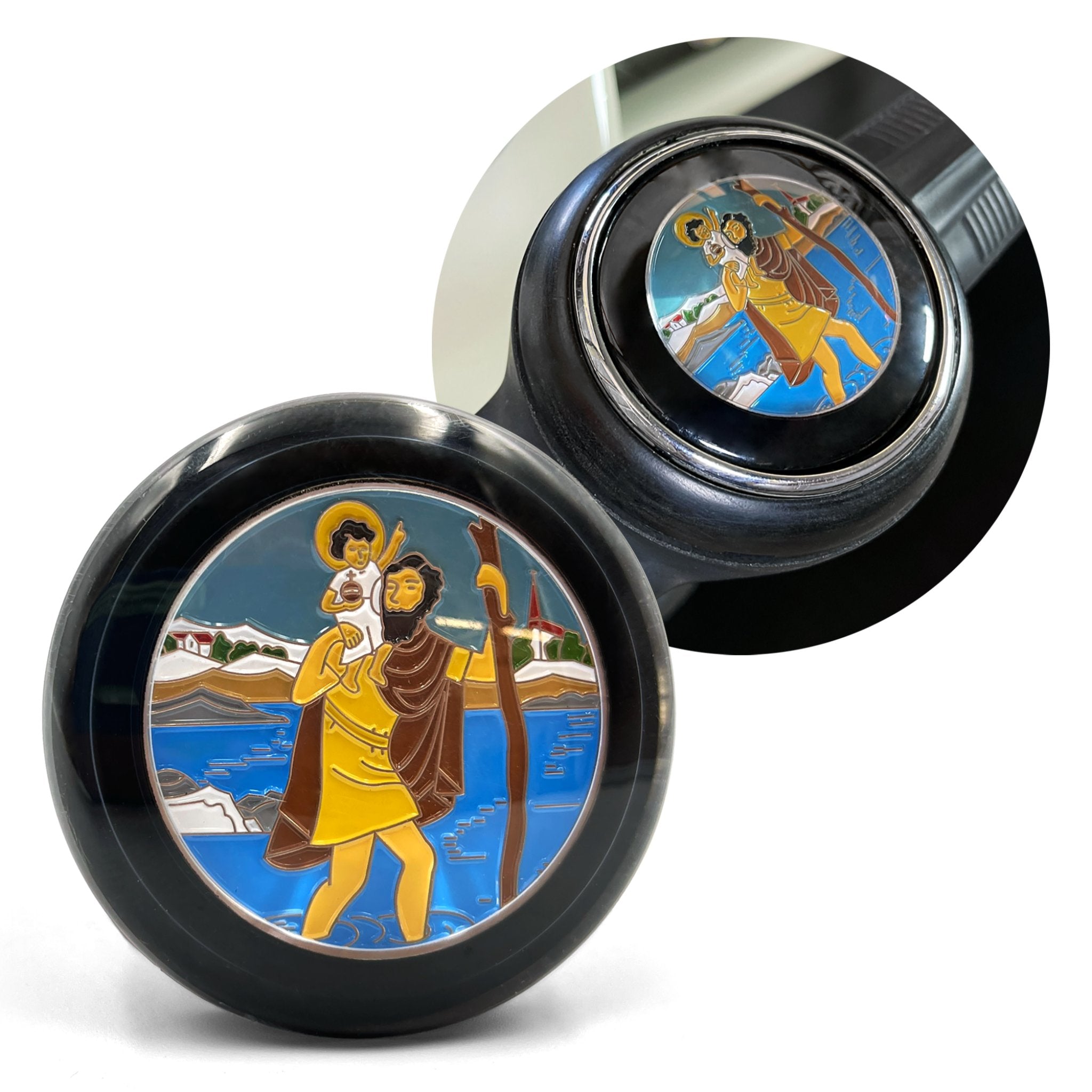 Steering Wheel St Christophorus Horn Button for VW 56-60 Beetle T1 55-67 Bus T2