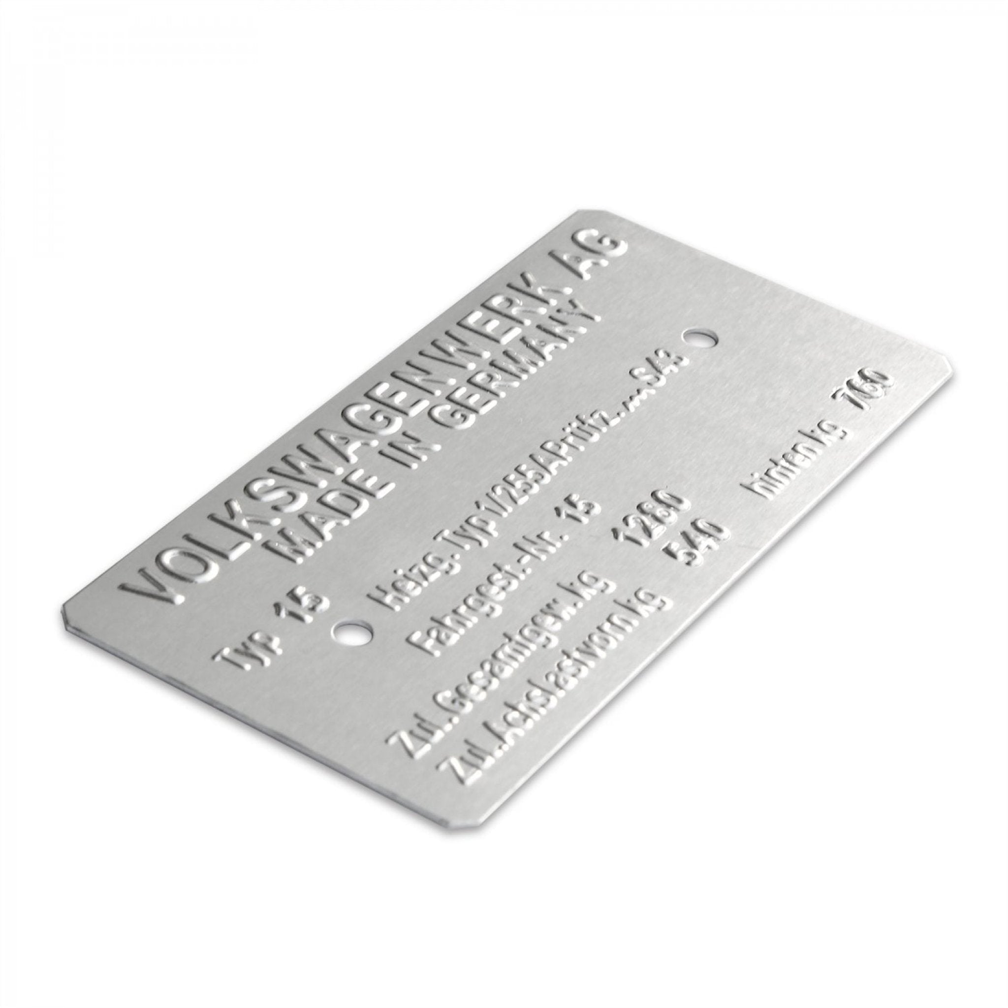 Volkswagen Beetle Super Cabriolet Convertible Type 15 VIN Data Information Plate