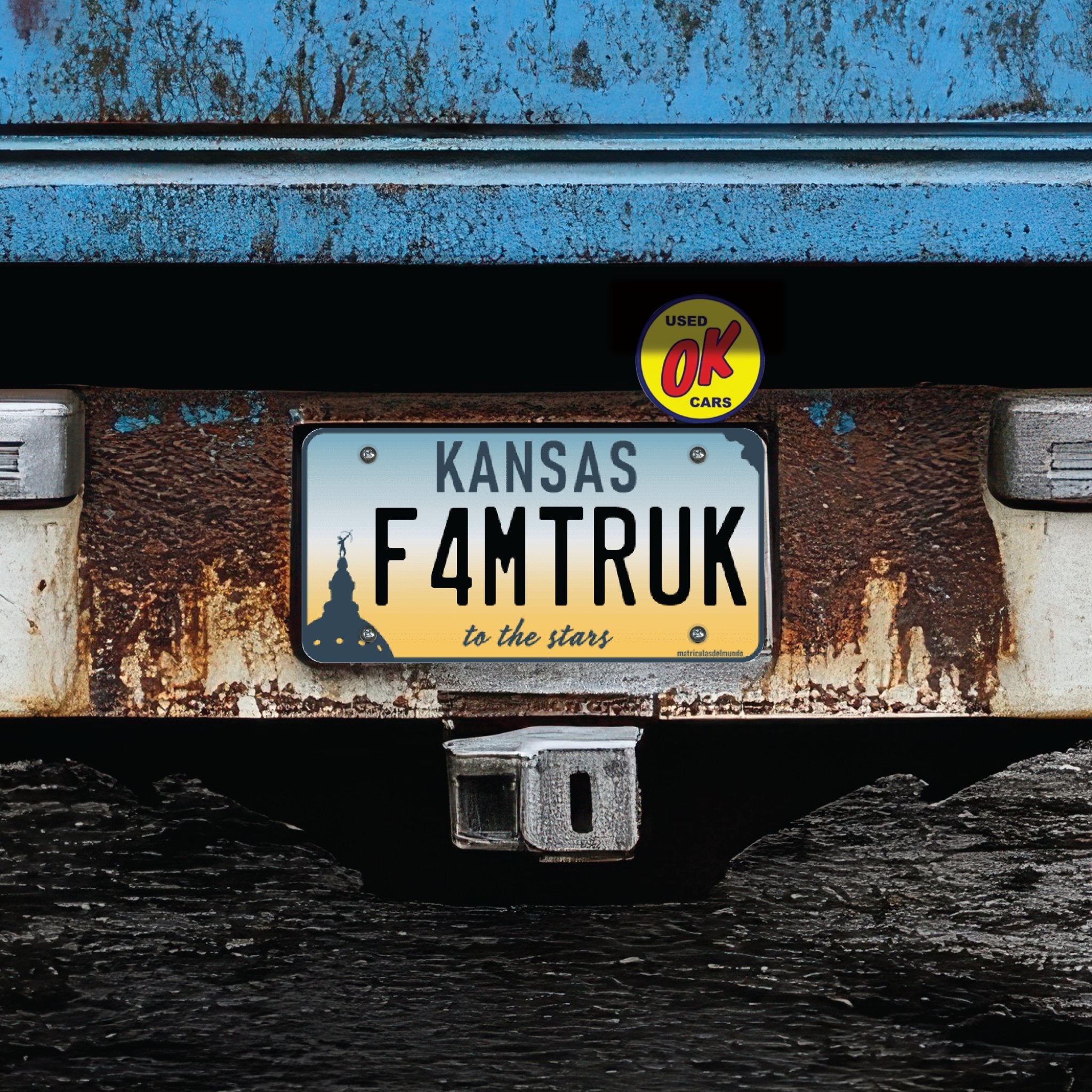 OK Used Cars License Plate Topper Vintage Style Car Truck Accessory Retro Chevy