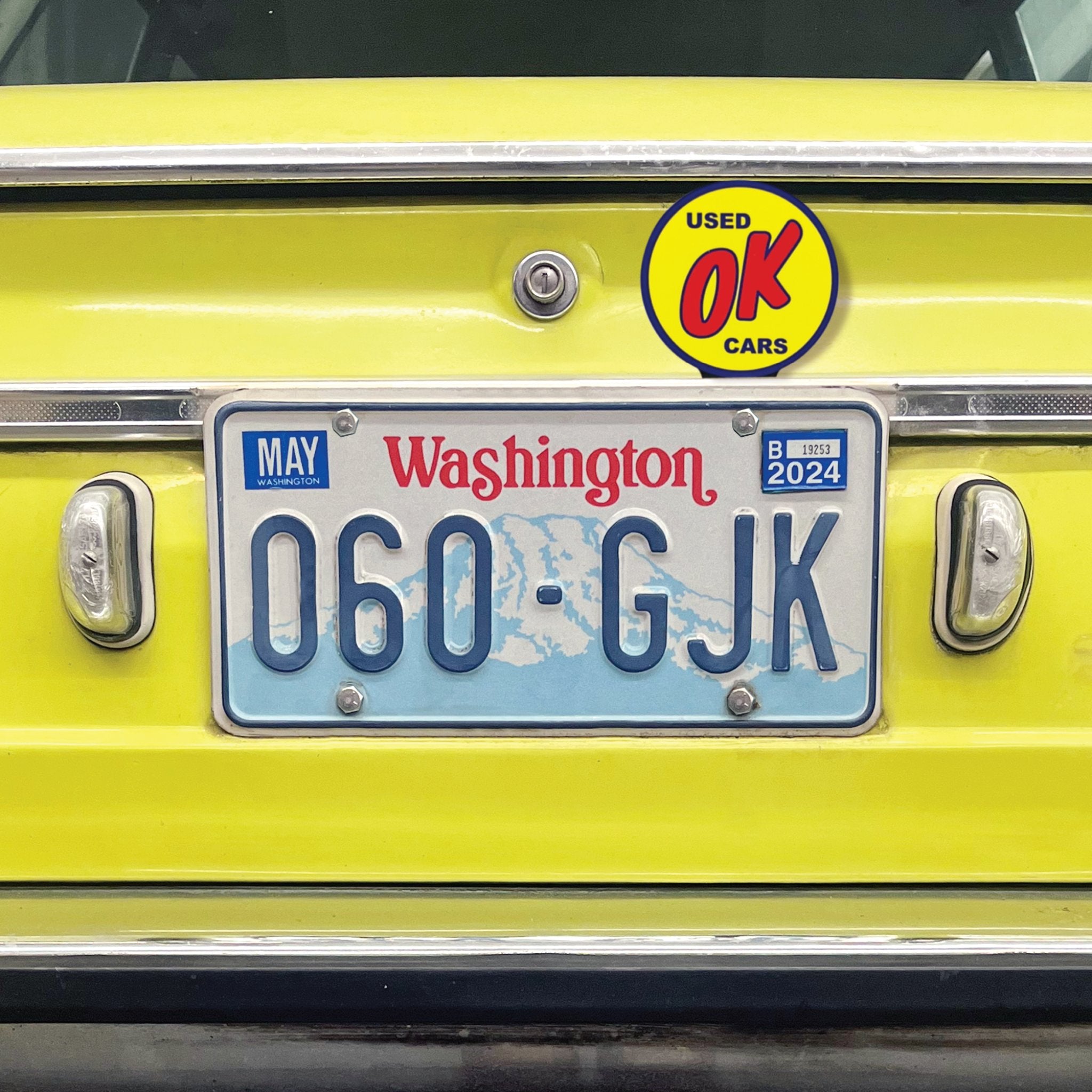 OK Used Cars License Plate Topper Vintage Style Car Truck Accessory Retro Chevy