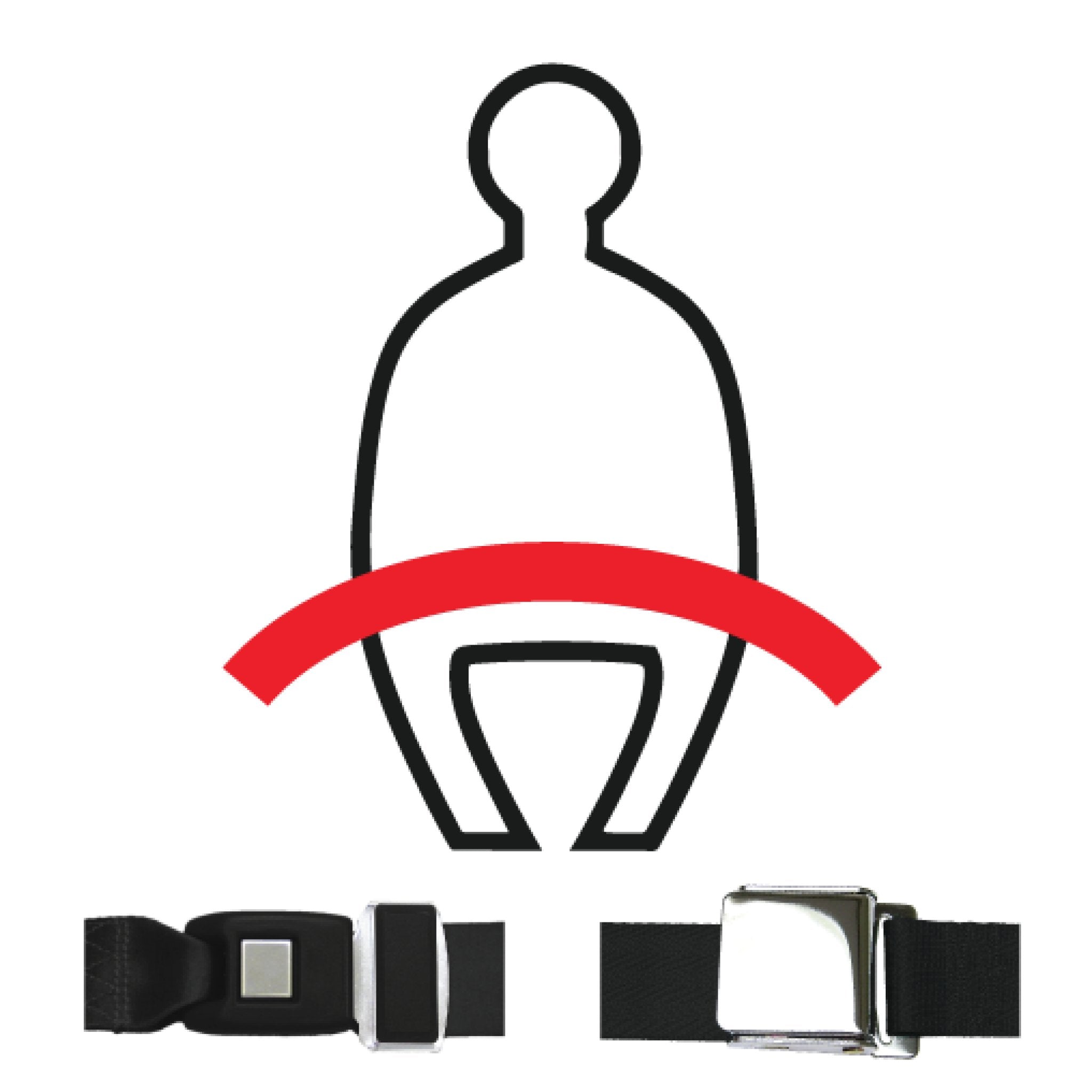 2pt Lap Safety Seat Belt Airplane Buckle Interior - Each