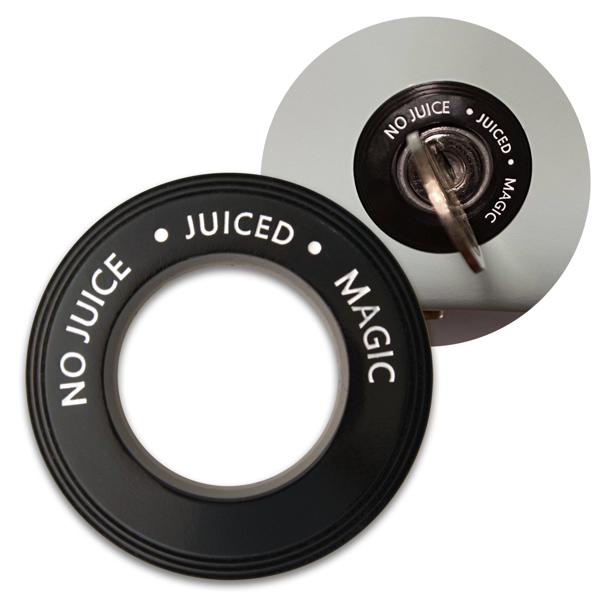 Magnetic Ignition Switch (NO JUICE.JUICED.MAGIC) Trim Ring Cover (Black) For VW