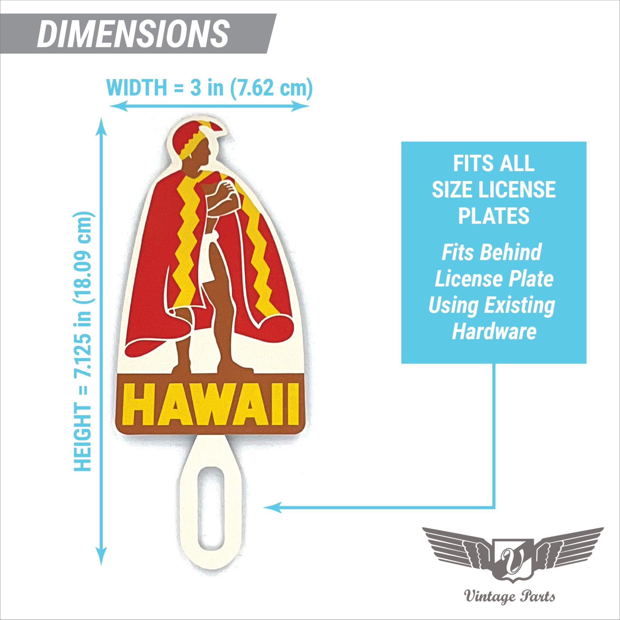 HAWAII License Plate Topper Vintage Style Accessory Car Truck King Kamehameha