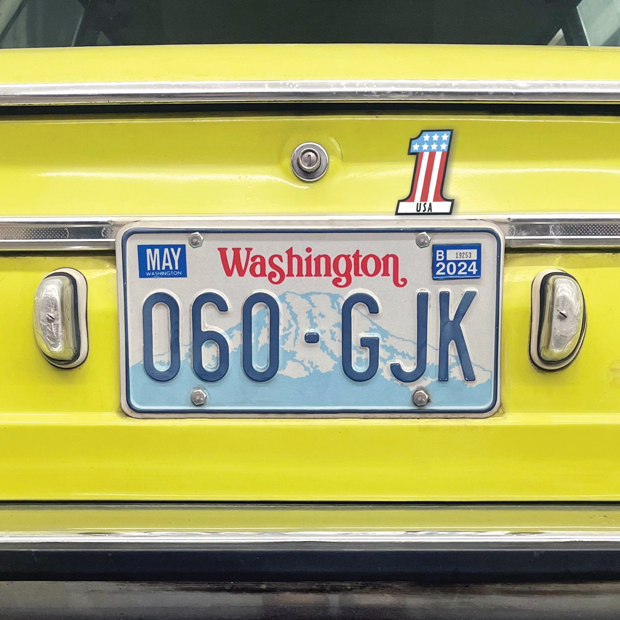 USA No.1 License Plate Topper Stamped Steel Vintage Car Truck