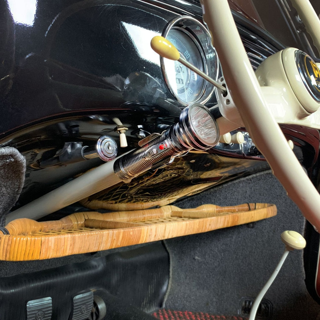 Retro Metal Vintage Flashlight Kit w/ Clip for VW Beetle Bus Ghia Porsche 356