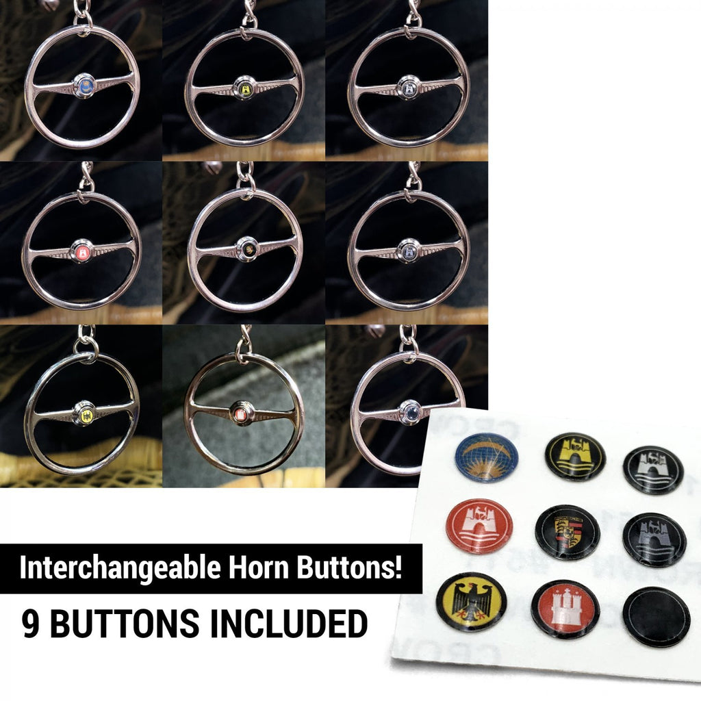 Volkswagen Chrome Batwing Steering Wheel Keychains - Limited Edition