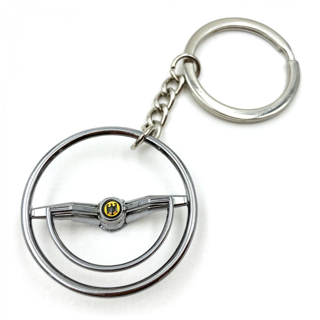 1960-63 VW Beetle Chrome Dished Steering Wheel Keychain - Deutschland Eagle