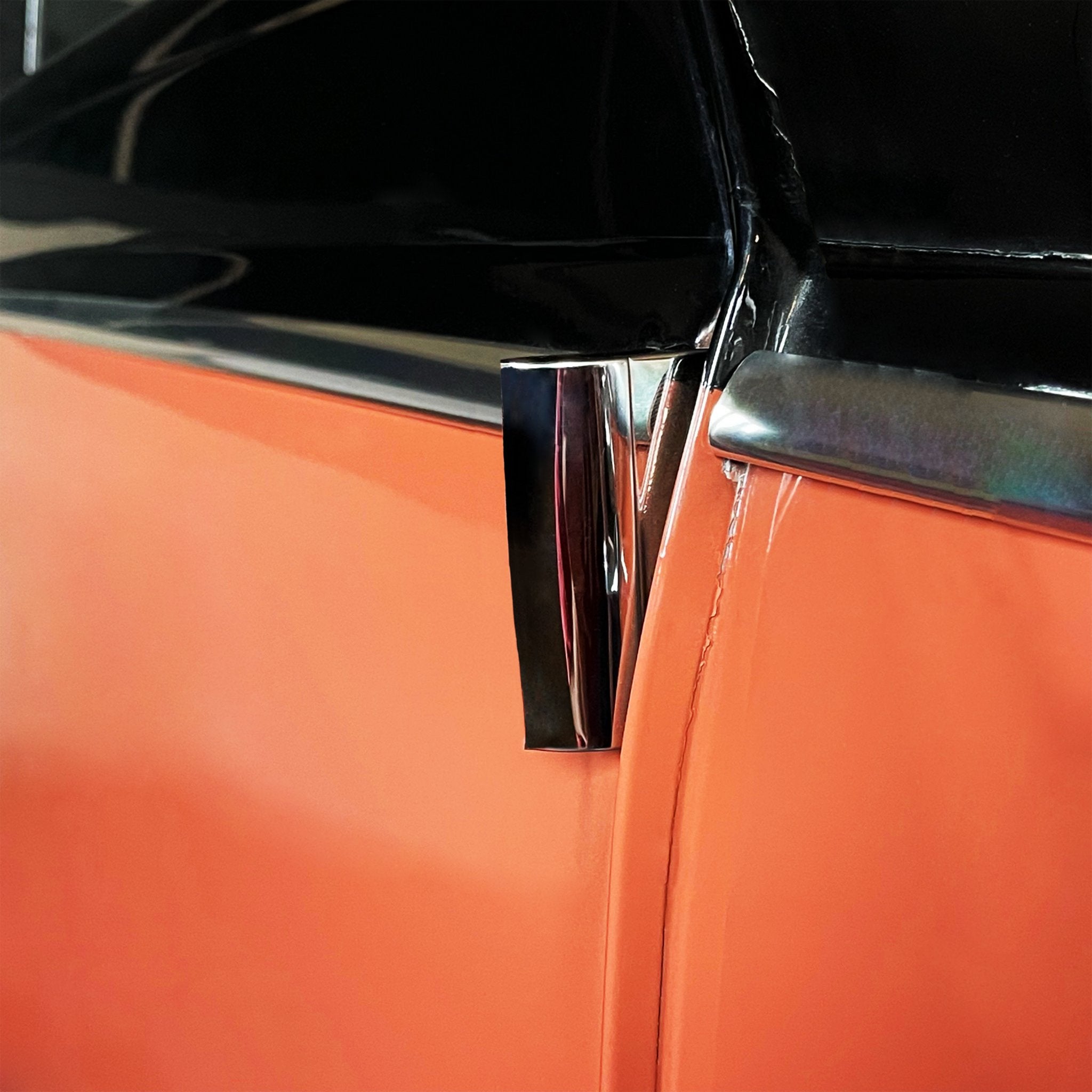 Stainless Steel Door Hinge Cover Set for VW Beetle Bug Type 1 Split Oval Deluxe
