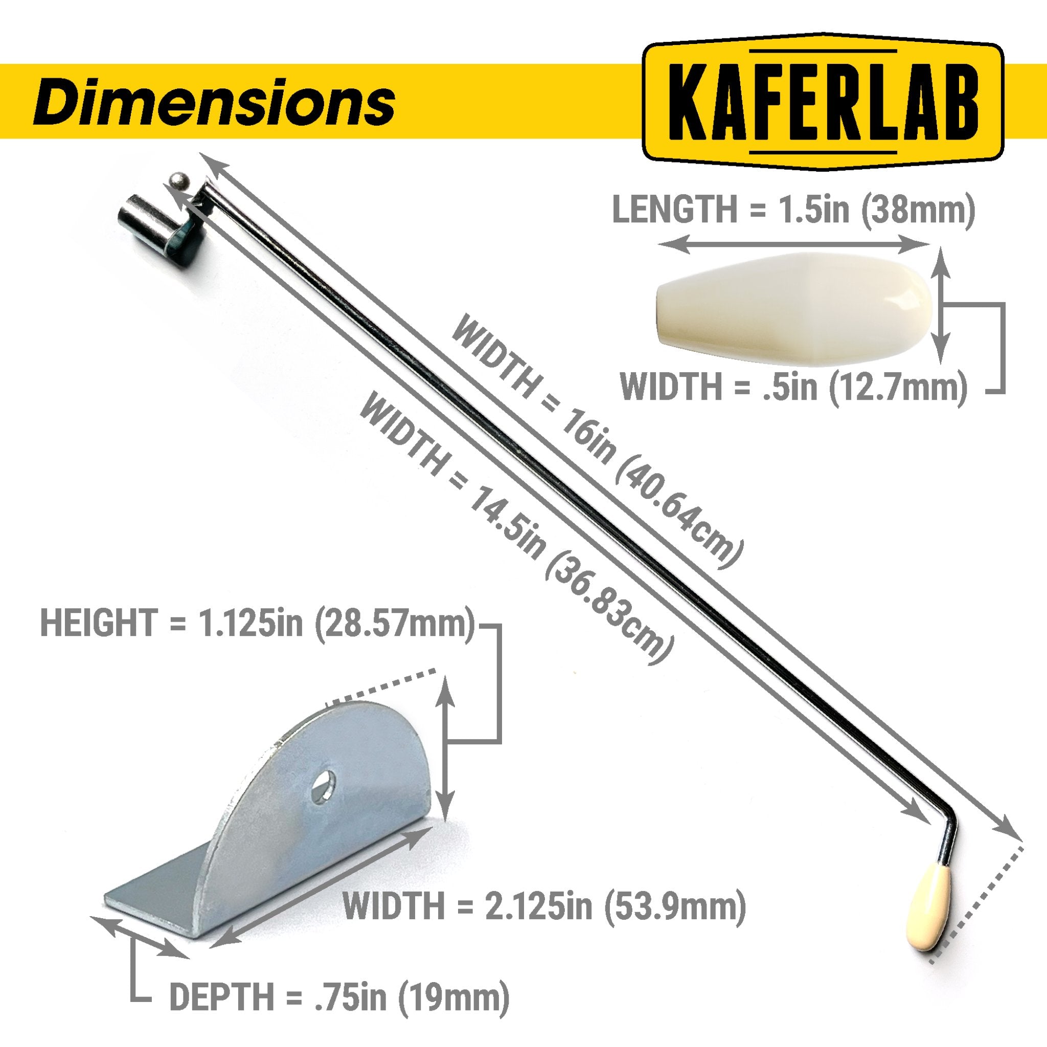 VW Fuel Tap Lever Extension Kit for Beetle KDF Split Oval Ghia Lowlight T1 T3