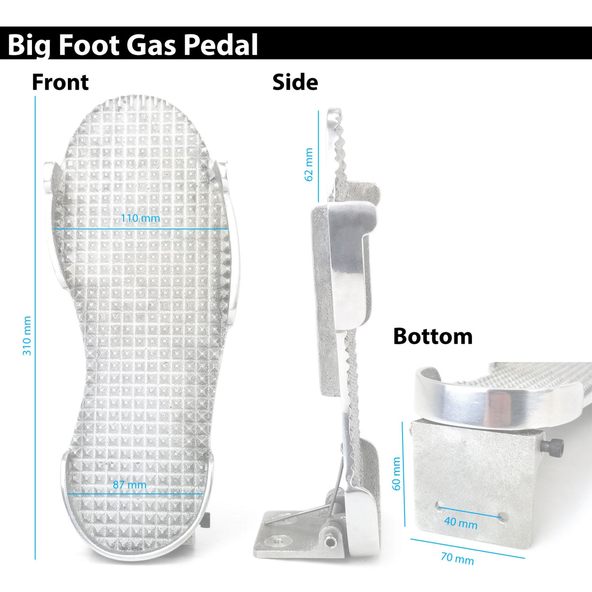 Big Foot Accelerator Gas Pedal for VW Beetle Bus Ghia SandRail Manx VolksRod