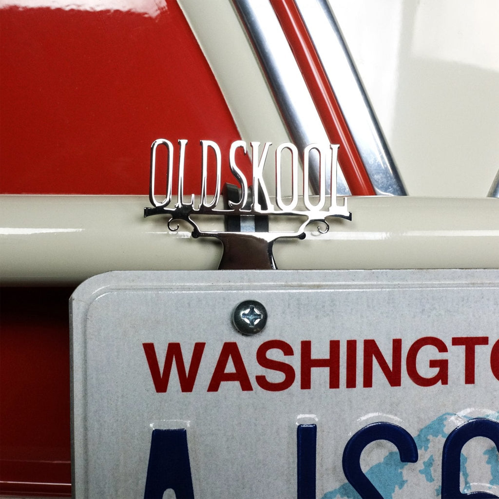 Classic Old Skool Chromed License Plate Topper