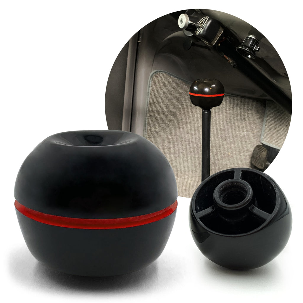 Black Hoffman Dimple Shift Knob w/ Red Stripe for 1947 - 1961 VW or Porsche