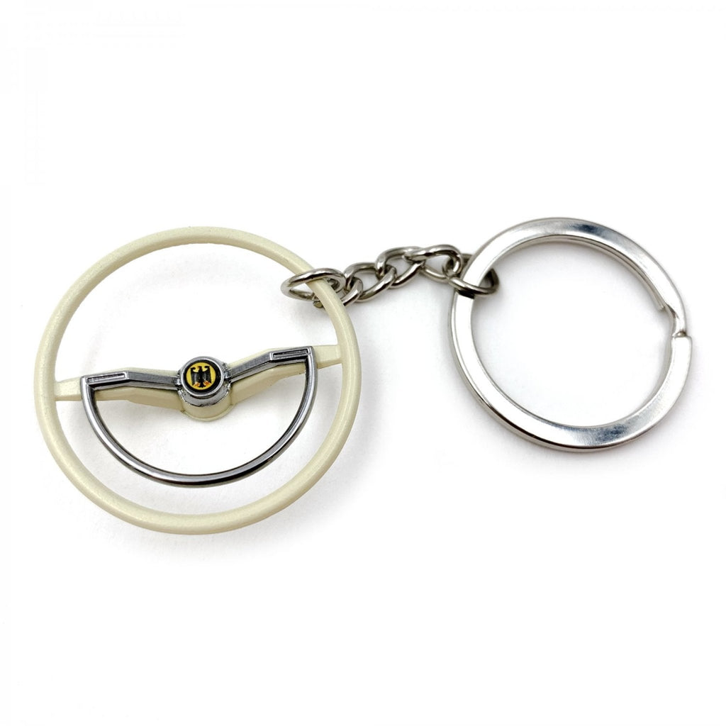 1960-63 VW Beetle Beige Dished Steering Wheel Keychain - Deutschland Eagle