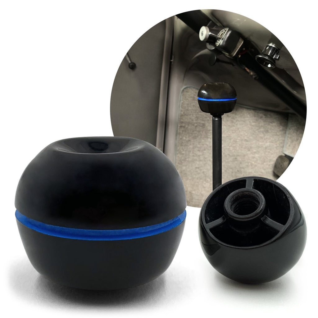 Black Hoffman Dimple Shift Knob w/ Blue Stripe for 1947 - 1961 VW or Porsche
