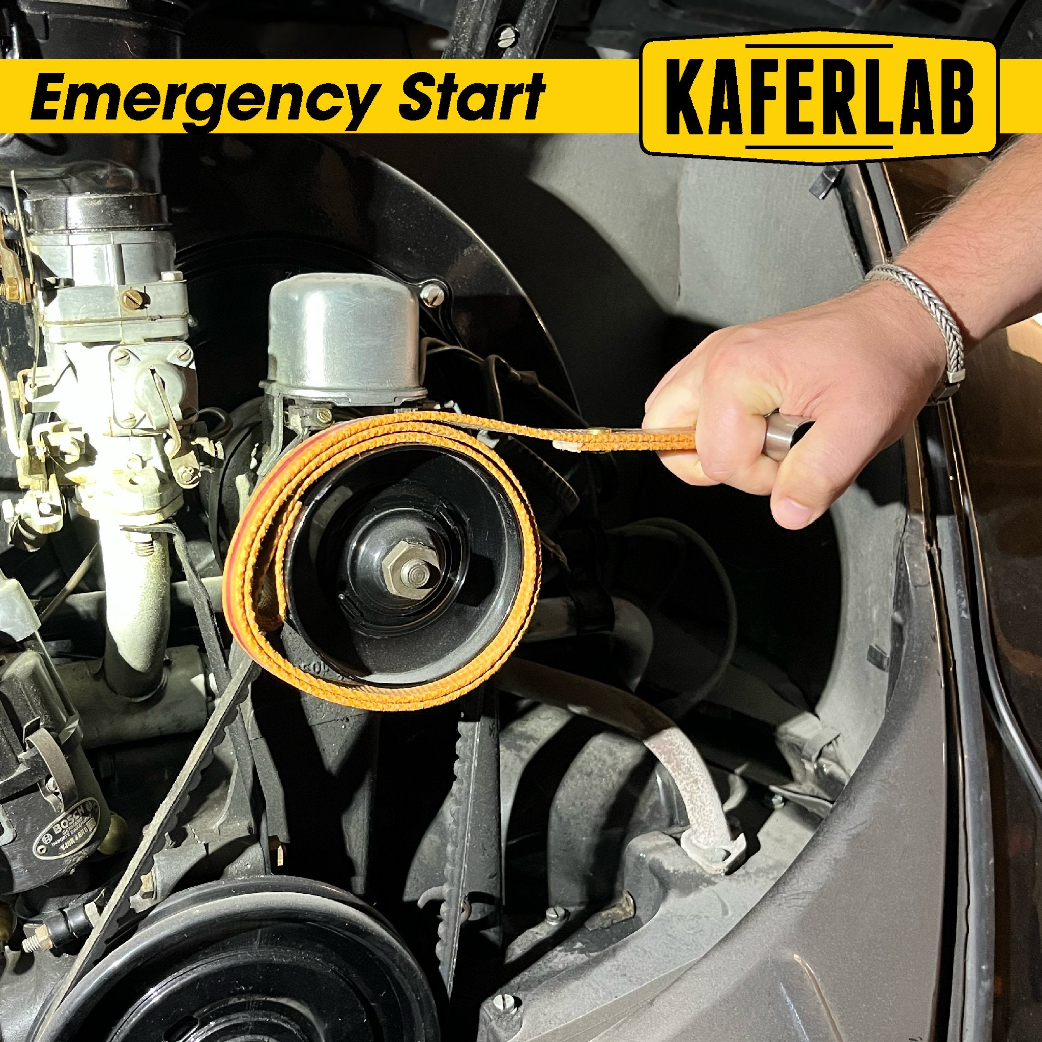 Emergency Hand Rope Starter for VW Beetle Bus Karmann Ghia Manual Crank Backup