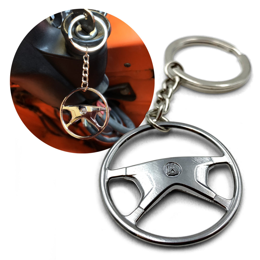 1972-80 VW Standard 4 Spoke Chrome Steering Wheel Keychain