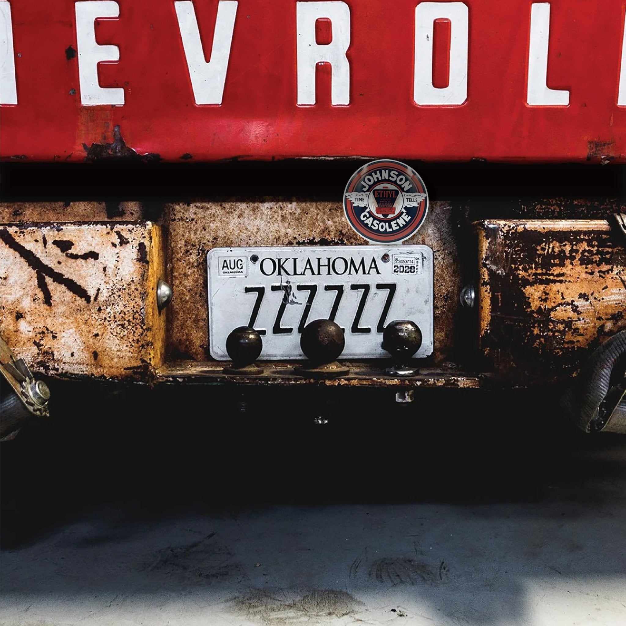 Johnson Gasolene License Plate Topper for Car Truck & Motorcycle