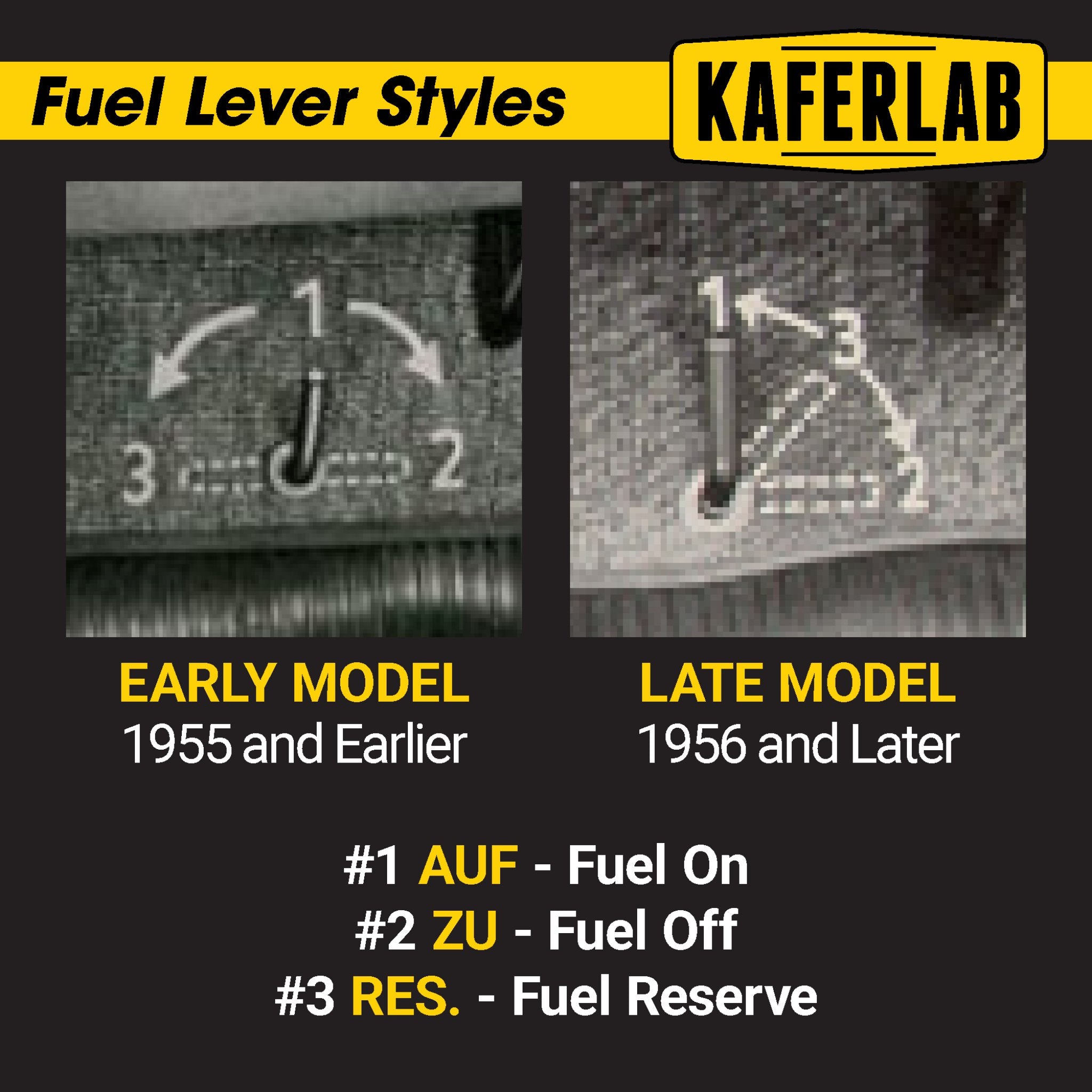 VW Fuel Tap Lever Extension Kit for Beetle KDF Split Oval Ghia Lowlight T1 T3