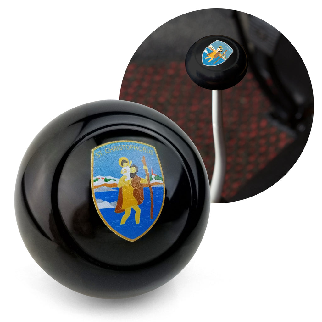 St. Christophorus Black Gear Shift Knob for Volkswagen Porsche