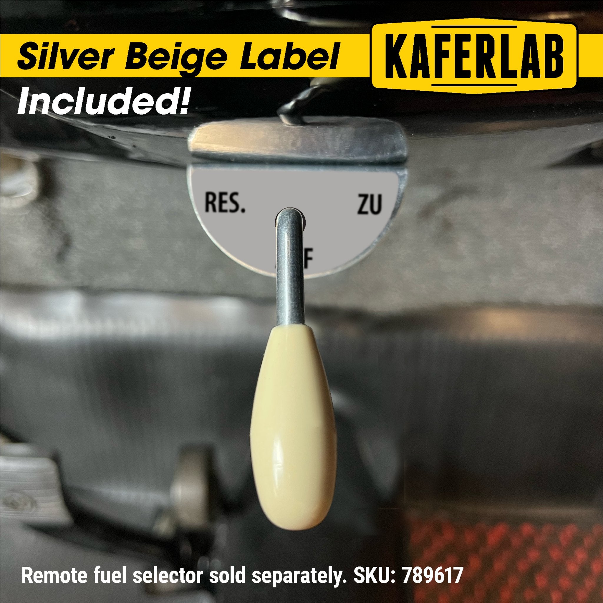 VW Fuel Tap Lever Extension Label for Aircooled Beetle, Ghia, T1 T3 Porsche 356