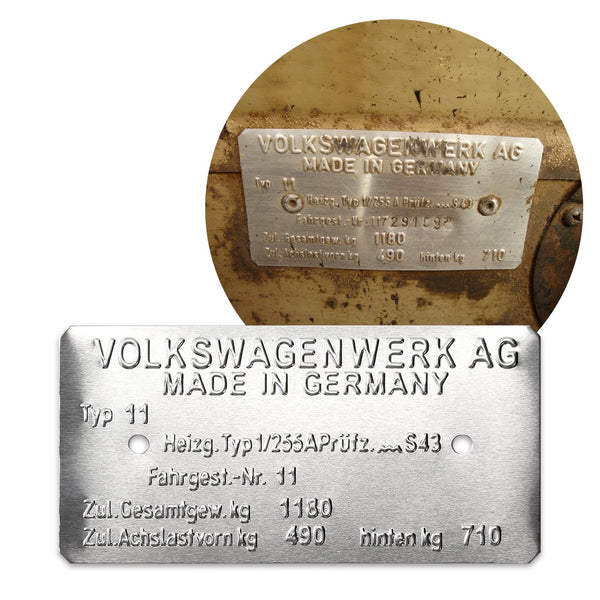 Volkswagen Standard Beetle Type 11 Made in Germany Vin Data