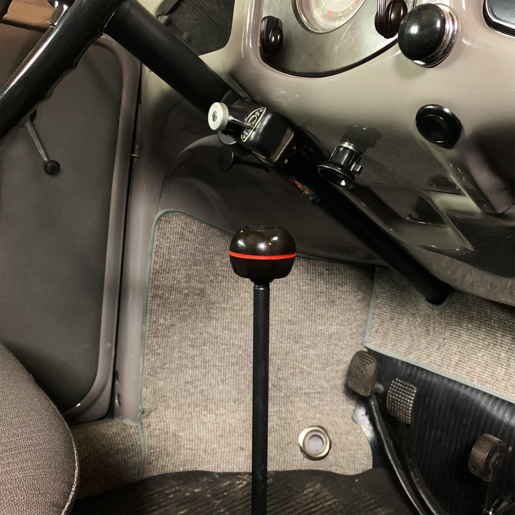 Black Hoffman Dimple Shift Knob w/ Red Stripe for 1947 - 1961 VW or Porsche