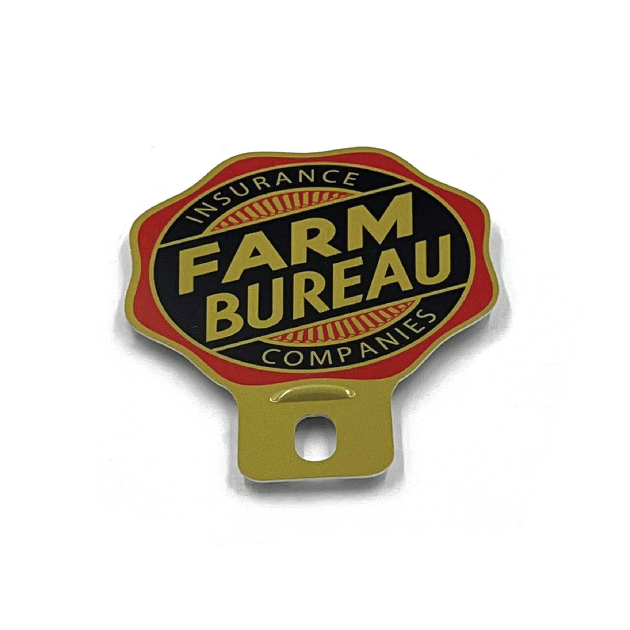 Farm Bureau Insurance Companies License Plate Topper Badge Tin Metal Stamped