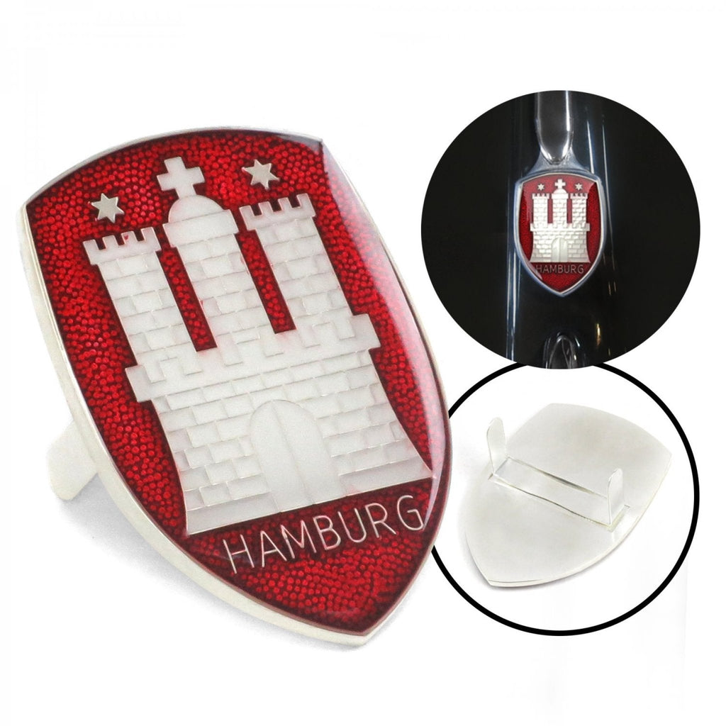 Hamburg 3Pcs Kit - Horn Button, Hood Crest, & Aluminum 12mm Shift Knob Bug T2