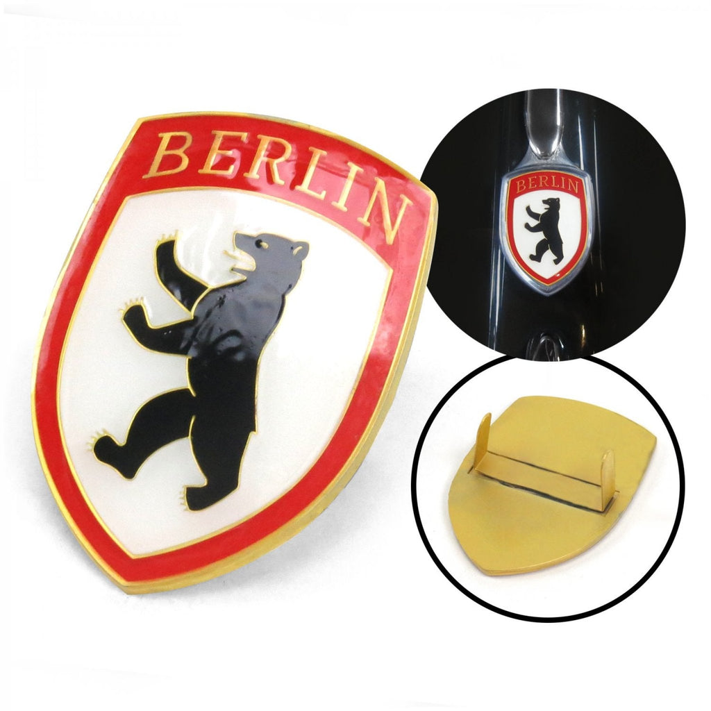 Berlin 3Pcs Kit - Horn Button, Hood Crest & Ivory 10mm Shift Knob Bus Bug T3
