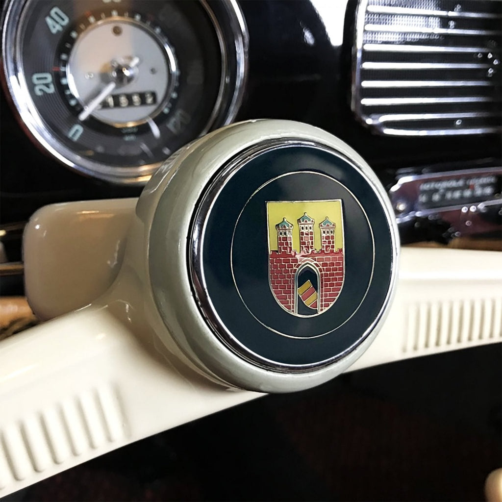Oldenburg 2Pc Kit - Horn Button & Ivory 12mm Shift Knob Bus Beetle Ghia Split
