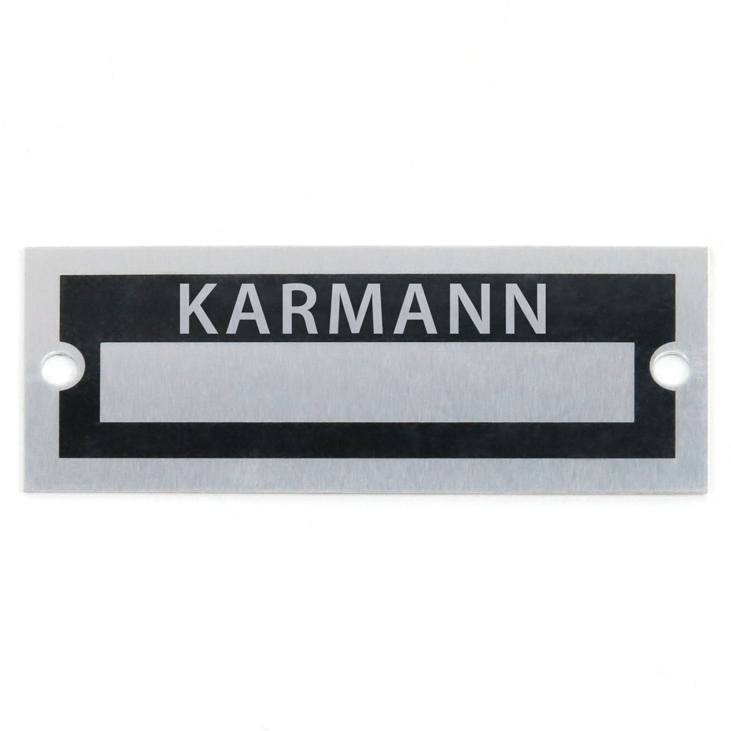 Karmann Blank Data Vin Plate ~ VW Ghia, Porsche, 356, 911, BMW 3.0,