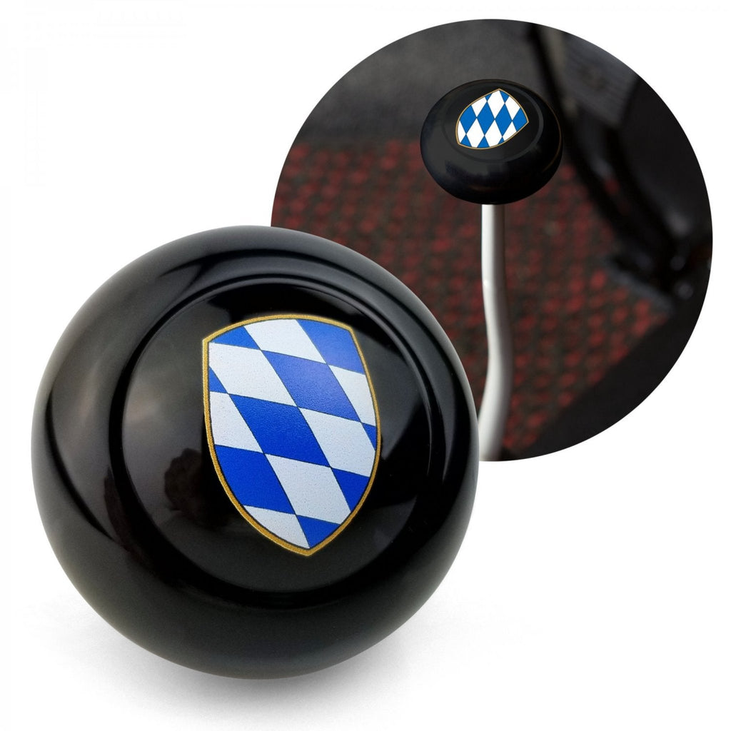 Bavaria 2Pc Kit - Horn Button & Black 7mm Shift Knob Bus Beetle Ghia Split