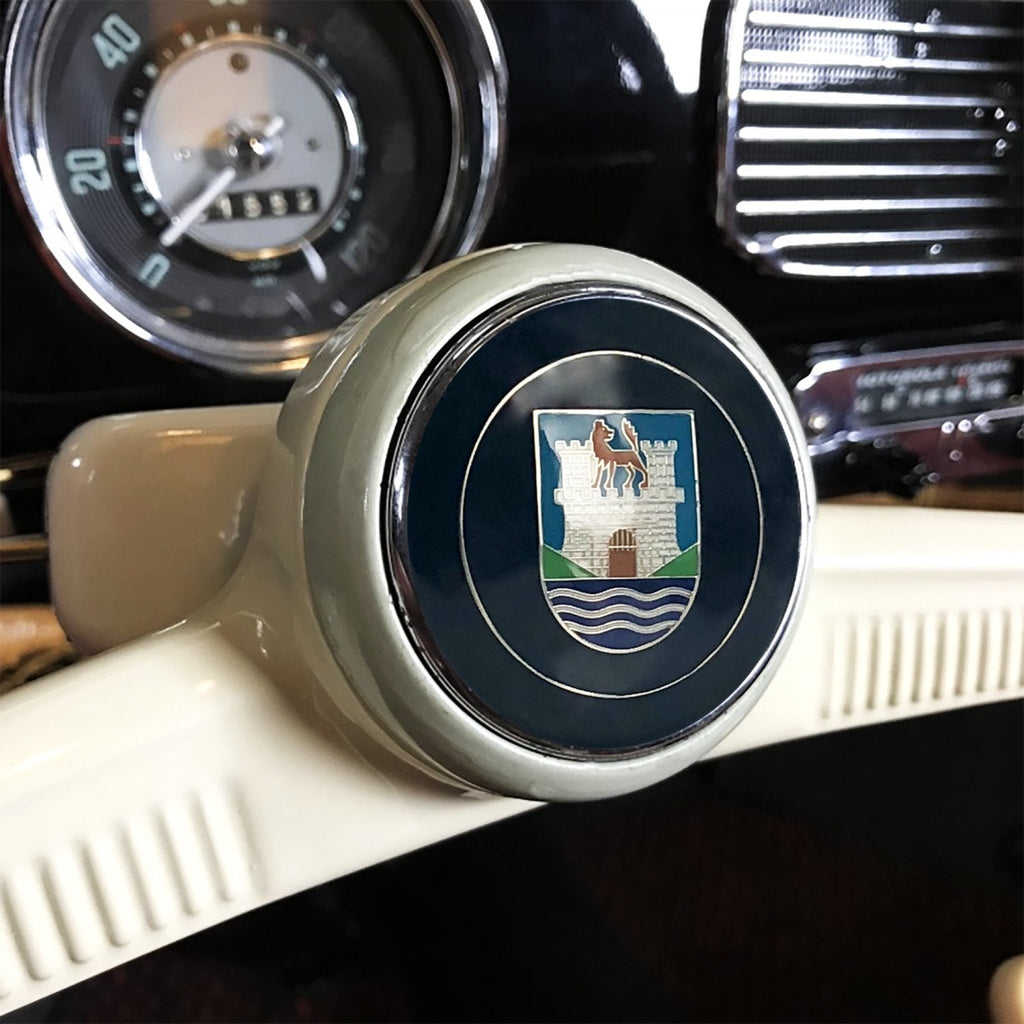 Wolfsburg 3Pcs Kit - Horn Button, Hood Crest, & Ivory 12mm Shift Knob Porsche