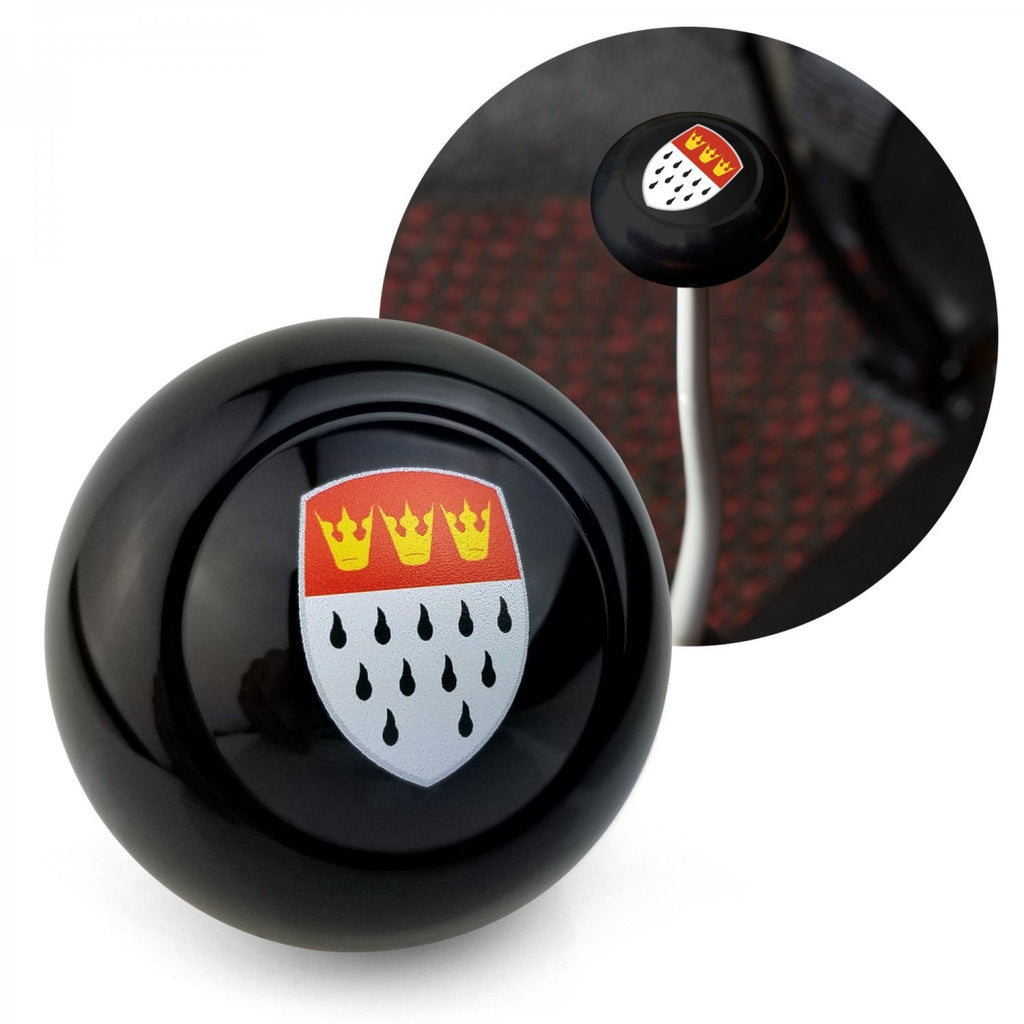 Cologne 2Pc Kit - Horn Button & Black 12mm Shift Knob Bus Beetle Ghia Split