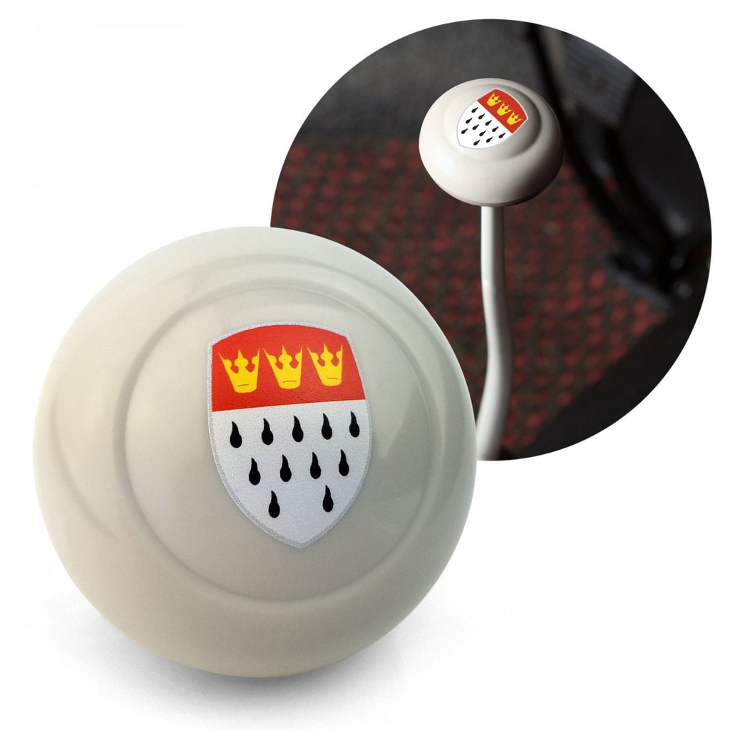 Cologne 3Pcs Kit - Horn Button, Hood Crest, & Ivory 12mm Shift Knob Bus Bug +