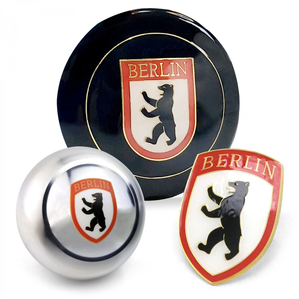 Berlin 3Pcs Kit - Horn Button, Hood Crest & Aluminum 12mm Shift Knob Porsche
