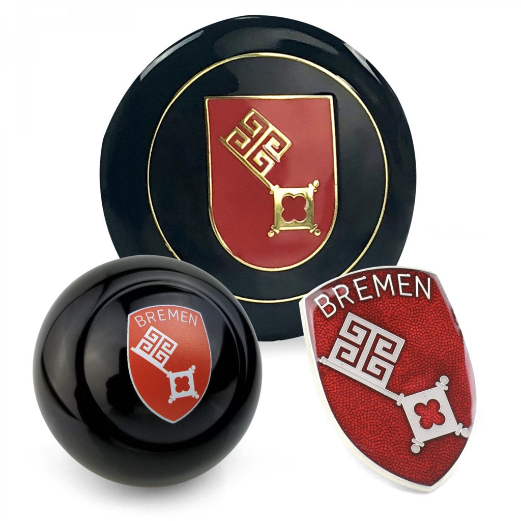 Bremen 3Pcs Kit - Horn Button, Hood Crest, & 12mm Shift Knob Bus Beetle Ghia