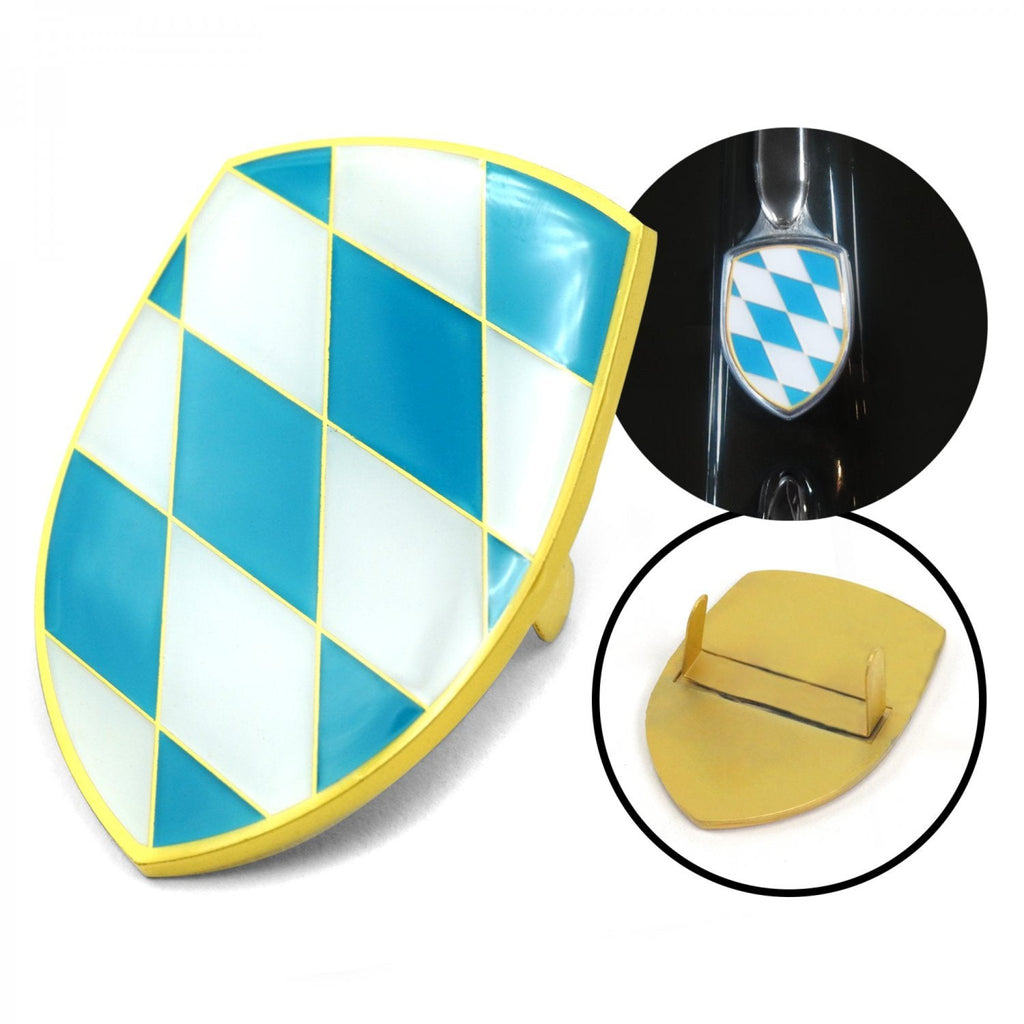 Bavaria 3Pcs Kit - Horn Button, Hood Crest, & Aluminum 7mm Shift Knob Porsche