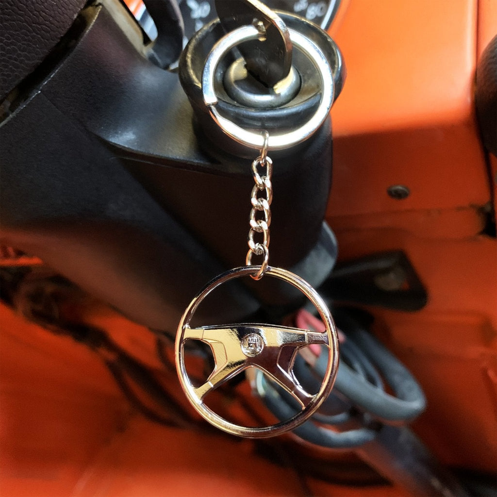1972-80 VW Standard 4 Spoke Chrome Steering Wheel Keychain