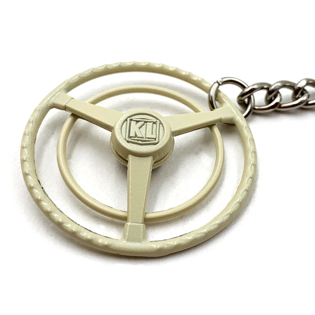 1948-58 Petri 3 Spoke Beige Banjo Steering Wheel Keychain - Porsche Button