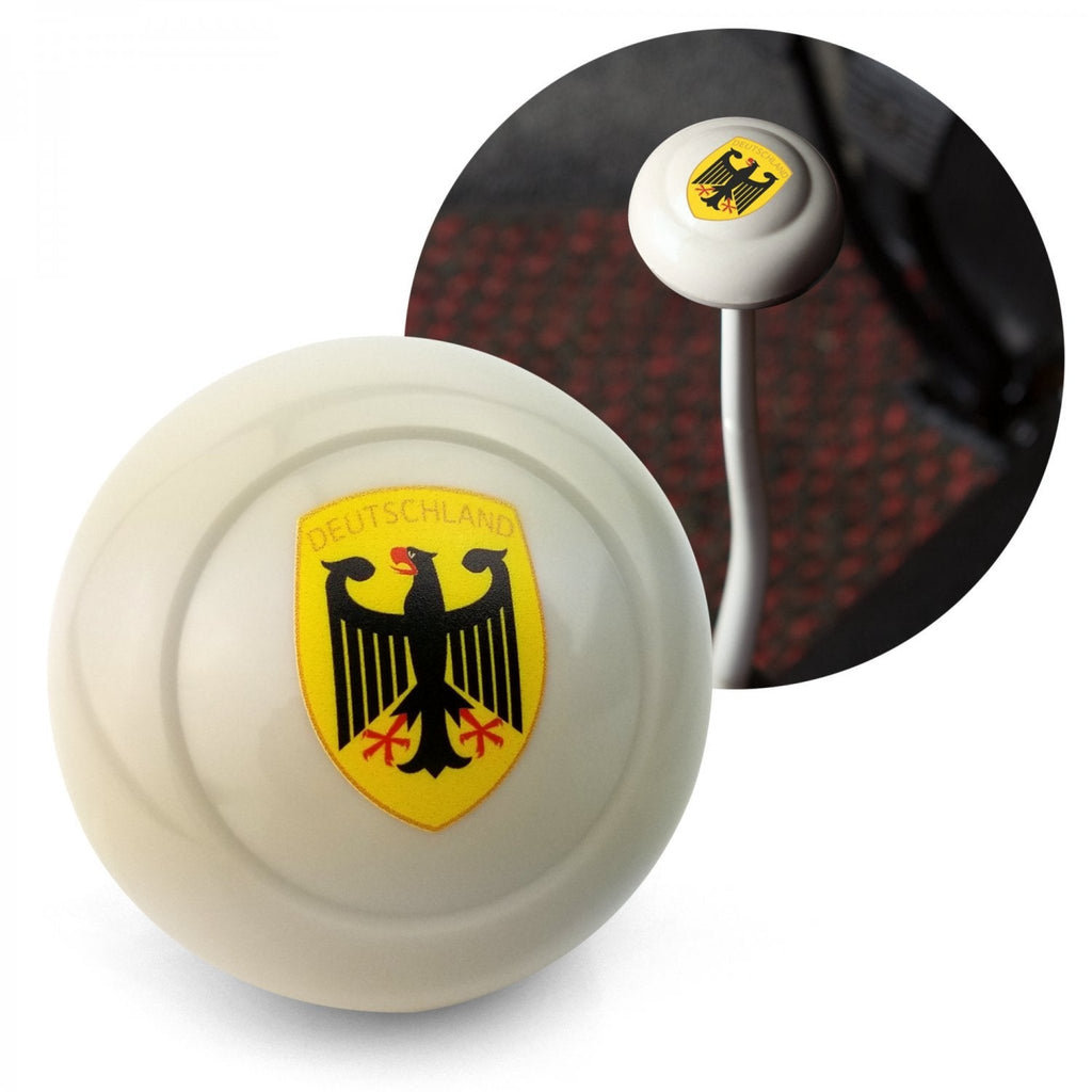 Deutschland 2Pc Kit - Horn Button & Ivory 12mm Shift Knob Bus Beetle Ghia Cox