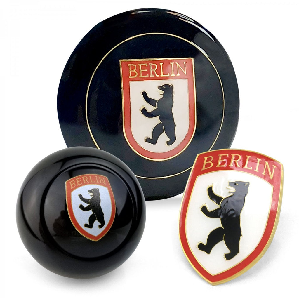 Berlin 3Pcs Kit - Horn Button, Hood Crest & 10mm Shift Knob Bus Beetle Ghia